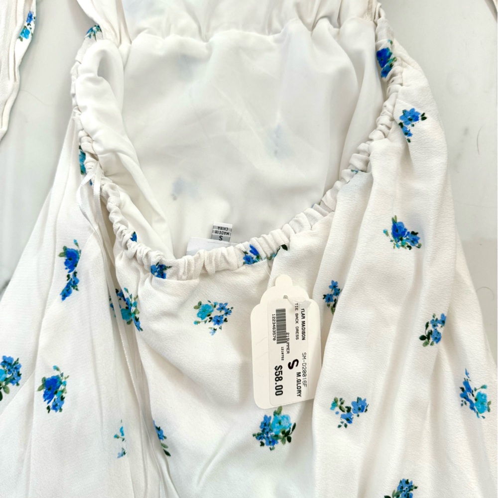 Sky to Moon Mini Dress Floral Bridal Engagement Fairycore Honeymoon Size Small - Picture 9 of 11